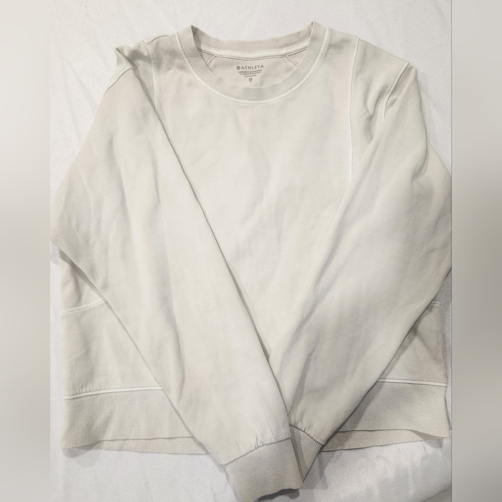 Athleta Cream Crew Neck Sweater